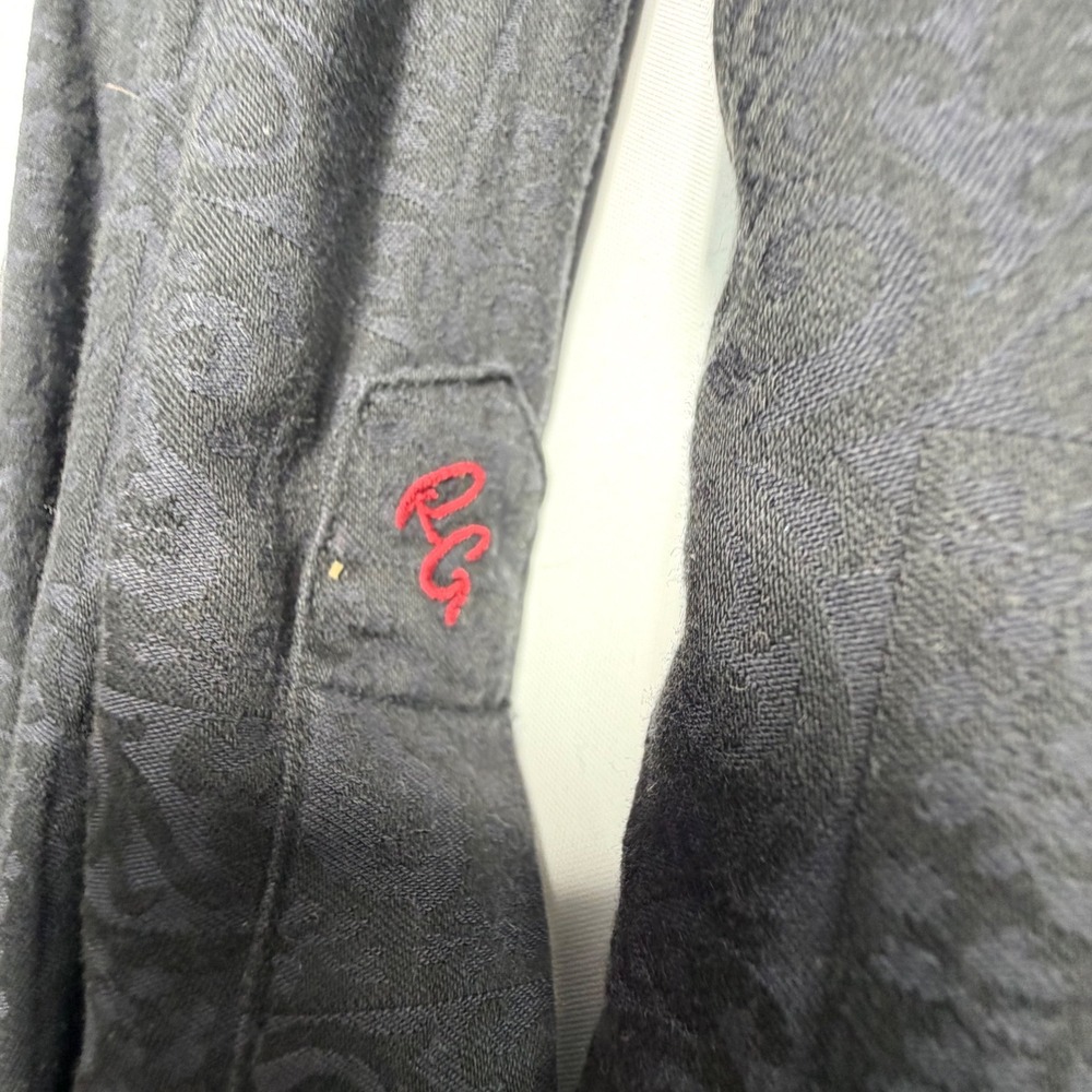 Robert Graham Button Up Shirt Mens L Black Paisley Flip Cuff - Picture 8 of 9